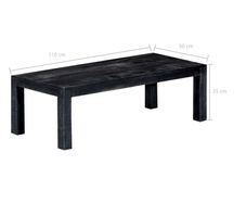 Coffee Table Black 110x50x35 cm Solid Mango Wood