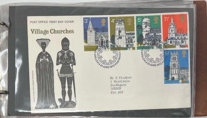 Collection of 38 Stamp First Day Covers, 1872-75 housed in Royal Mail small album with good range and including definitive values plus regionals. 38 images of contents