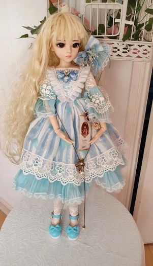 Doris Doll 1/3 Scale BJD (60cm / 24") Blue & White Lolita Gown Kilig Doll
