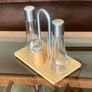 Vintage Bodum Oil Vinegar Salt Pepper Cruet Set by Georg Fontana Danish Beechwood with Aluminum 1990s Image 3