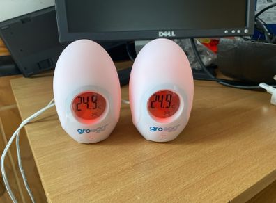 2 Gro Egg colour changing digital thermometers