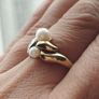 9ct Gold, Pearl and Diamond Ring, O/P 2.3g. Image 9