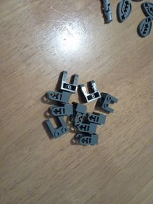 lego technic brick modified dark bluish gray 10 pieces