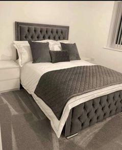 4'6 Grey hilton with 10 inch thick memory foam orthopaedic mattress