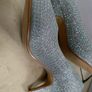 Truffle Silver Mesh Diamond Heels 8uk Image 5