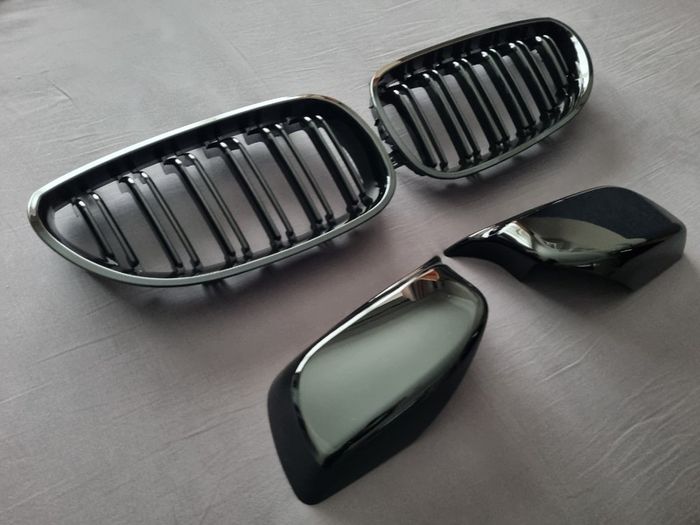 BMW 5 Series E60 E61 Kidney Grilles & Mirror Covers Set Brand New