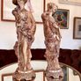 Vintage Oriental Resin Sculptured Figures Traditional Attire 1970s Image 2