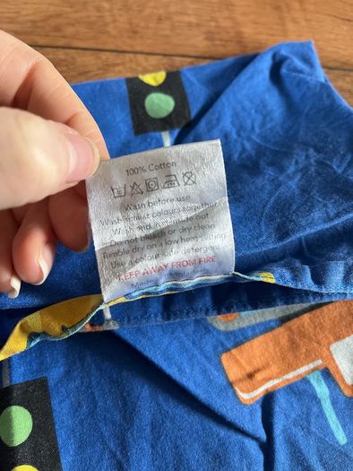 Road works themed fitted sheet toddler bed