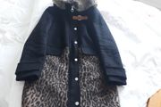 Karen Millen - Wool Cashmere Coat - Black Animal Print - UK 8 true to size - New Without Tags