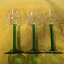 VINTAGE Wine Glasses/Luminarc/Green glass base/Vintage 80's Image 2