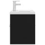 Sink Cabinet with Built-in Basin Black Chipboard Image 6