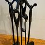 Vintage Fireplace Companion Set on Cast Iron Stand Image 6