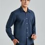 Brand New Men's Long Sleeve Business Shirt Regular Fit - Smoke Blue.  Size S. Image 5
