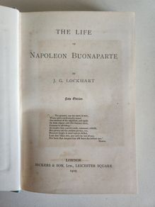 The Life Of Napoleon Buonaparte. By J.g.lockhart. 1909 New Edition. Hardback In Fair Condition.  See Photos For Same.