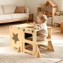 Toddler Tower, Wooden, 4 in 1 Kitchen Step Stool for Kids 1-5, Montessori Weaning Table and Chair Set Image 6
