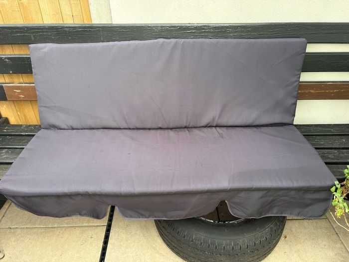 Garden Bench Cushion, 2 Seater Swing Chair Cushion, Seat Pad for Outdoor Use, L130cm, Black