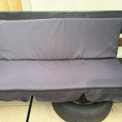 Garden Bench Cushion, 2 Seater Swing Chair Cushion, Seat Pad for Outdoor Use, L130cm, Black