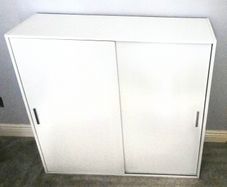 Sliding Door Office Cabinet - White