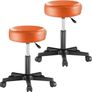 Set of 2 Rolling Stools Height Adjustable with Wheels 46 - 60 cm Seat Height 10 cm Padding Image 8
