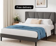 Double Bed Frame  Bed 135 x 190 cm  30cm Height  Upholstered platform bed