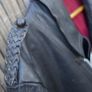Unisex Heavy Duty, Zipped Black Leather Jacket Image 2