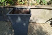 garden pot silver, rectangular