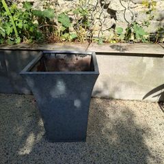garden pot silver, rectangular