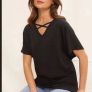 BNWT Friends Like These Black Criss Cross long line  Short sleeve black oversized top size UK20/22/24 EU48/50/52 Postage included Image 7