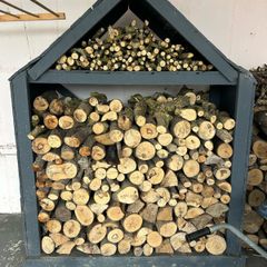 Handmade, sturdy wooden Log storage storage unit for garden or garage