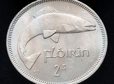 #731 - Ireland - 1959 - Florin - Toned - AU - KM.15a