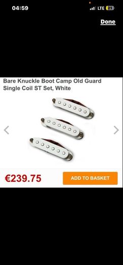Bare Knuckle Boot Camp Old Guard Single Coil fender Stratocaster pickups Set neck middle bridge White electric guitar parts accessories