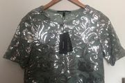 Vero Moda Occasion Silver Sequin Top size 10 New with tags