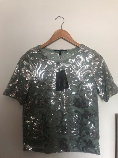 Vero Moda Occasion Silver Sequin Top size 10 New with tags