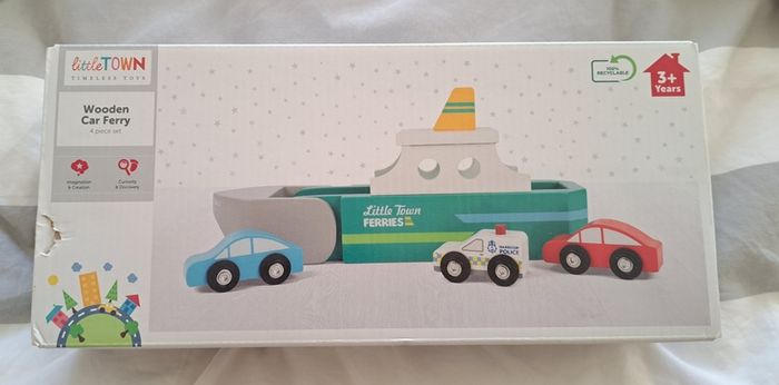 Little Town wooden toy ferry. New opened.