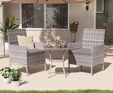 Garden Furniture Set 3-Piece Lounge Balcony Furniture Set with Weatherproof
