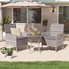 Garden Furniture Set 3-Piece Lounge Balcony Furniture Set with Weatherproof