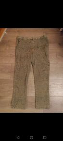 Green silk floral design pants size 12