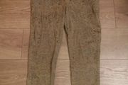 Green silk floral design pants size 12