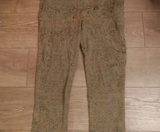 Green silk floral design pants size 12