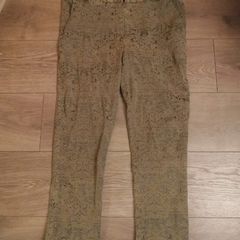 Green silk floral design pants size 12