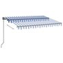 Manual Retractable Awning with LED 350x250 cm Blue and White Image 3