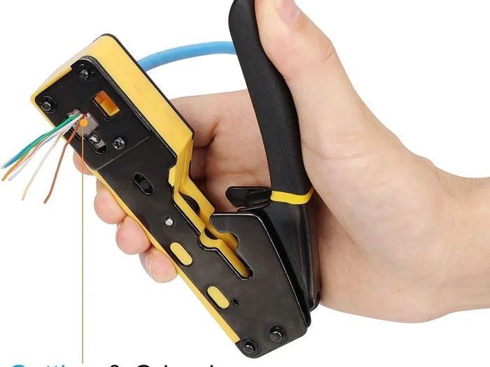 Pass Through RJ45 Crimp Tool Kit Ethernet Crimper CAT5 Cat5e Cat6 Crimping Tool Kit