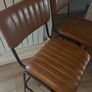 Brown leather bar stools Image 3
