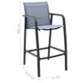 7 Piece Garden Bar Set Black and Grey Image 4