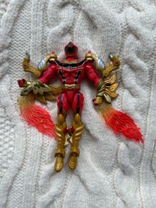 2005 Power Rangers Mystic Force Red Power Ranger To Fury Dragon Bandai a bit too loose No Dragon head Used Please look at the pictures