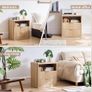 23 Fluted Nightstand, Wide 2 Drawers End Table,Natural Night Stand with Open Storage Cabinet, Farmhouse Bed Side Tables, Wood Dresser for Bedroom, Living Room, Closet Natural Image 5