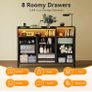 Black Chest of Drawers Bedroom, 9 Fabric Drawers, 130 x 30 x 97cm Image 4