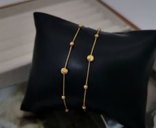 Dainty 18K Solid Gold Ball Bead Bracelet