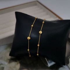 Dainty 18K Solid Gold Ball Bead Bracelet