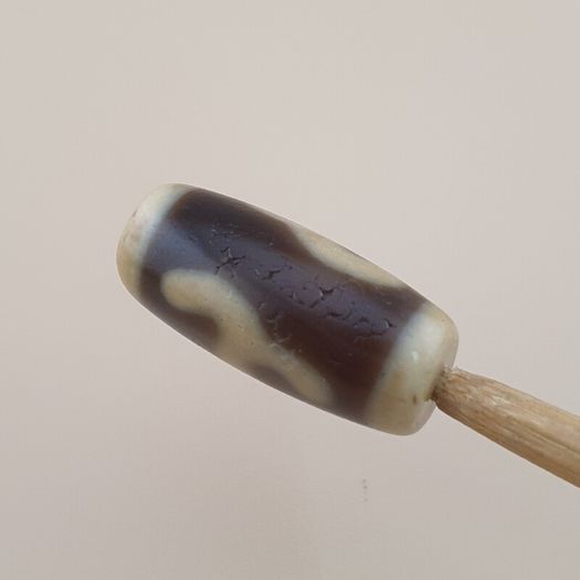 Vintage Unique Pattern Himalayan Tibetan Agate Dzi Bead Amulet